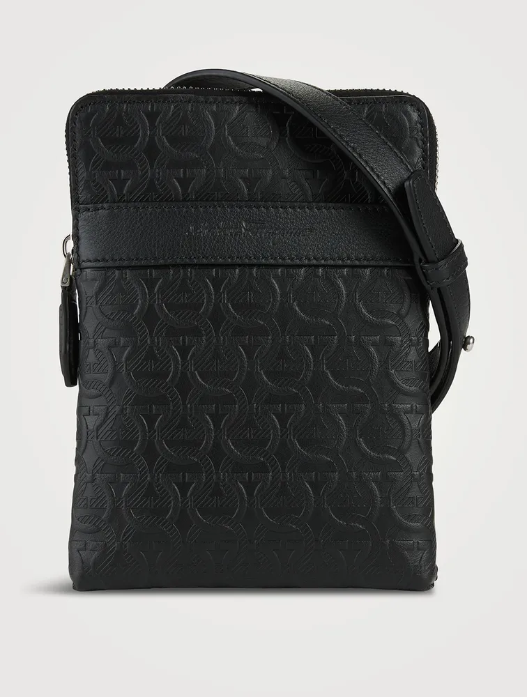 Embossed Leather Crossbody Bag