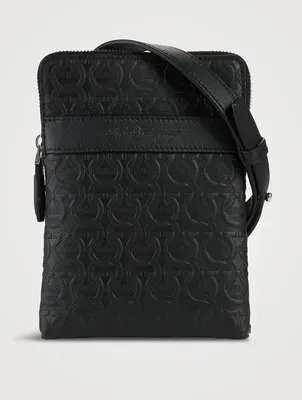 Embossed Leather Crossbody Bag