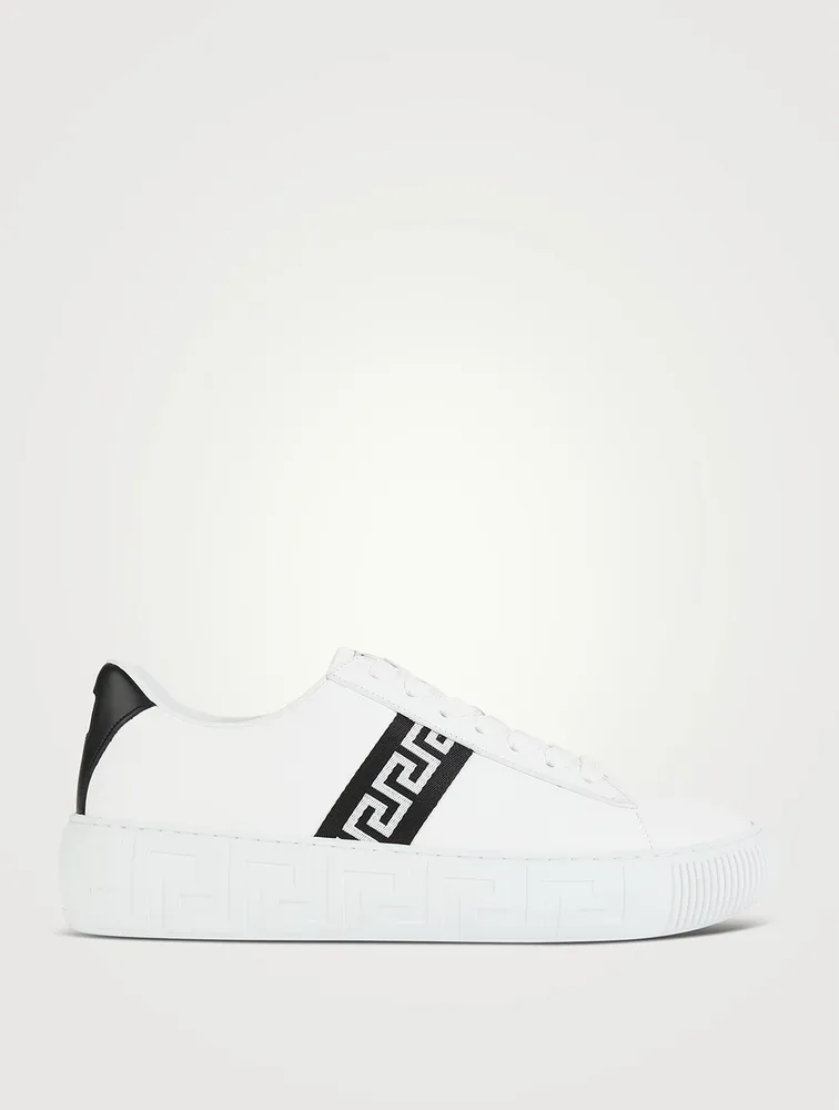Greca Leather Sneakers