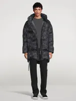 Down Puffer Parka Check Print