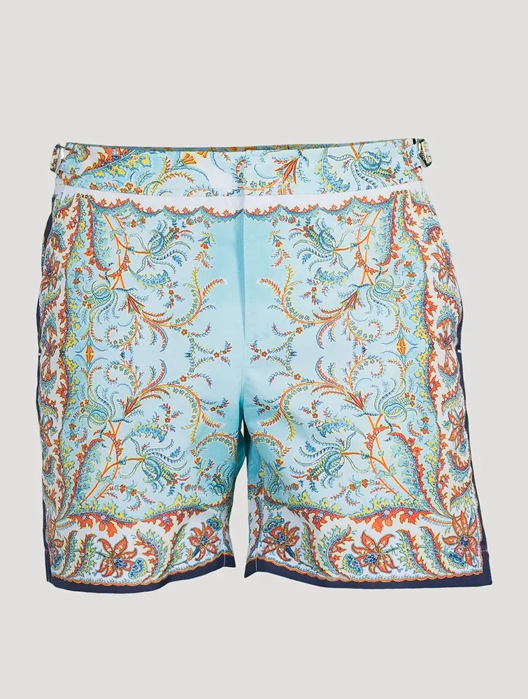 Bulldog Prairie Paisley Mid-Length Swim Shorts