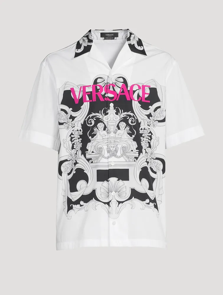 Silver Baroque Cotton Logo Shirt