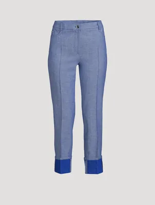 Stretch Cotton Five-Pocket Pants