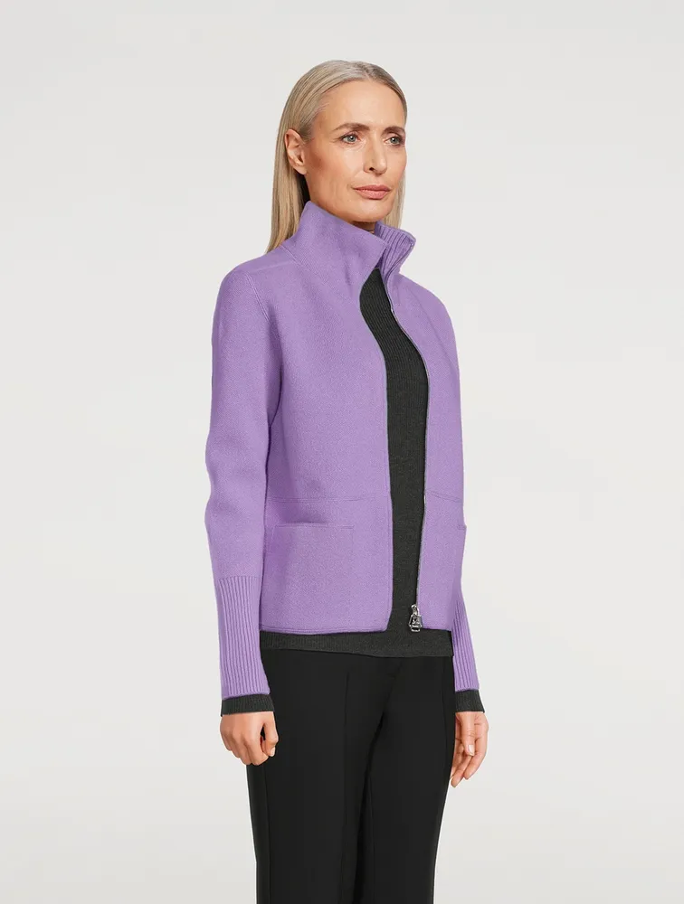 Cashmere Double-Face Pique Cardigan