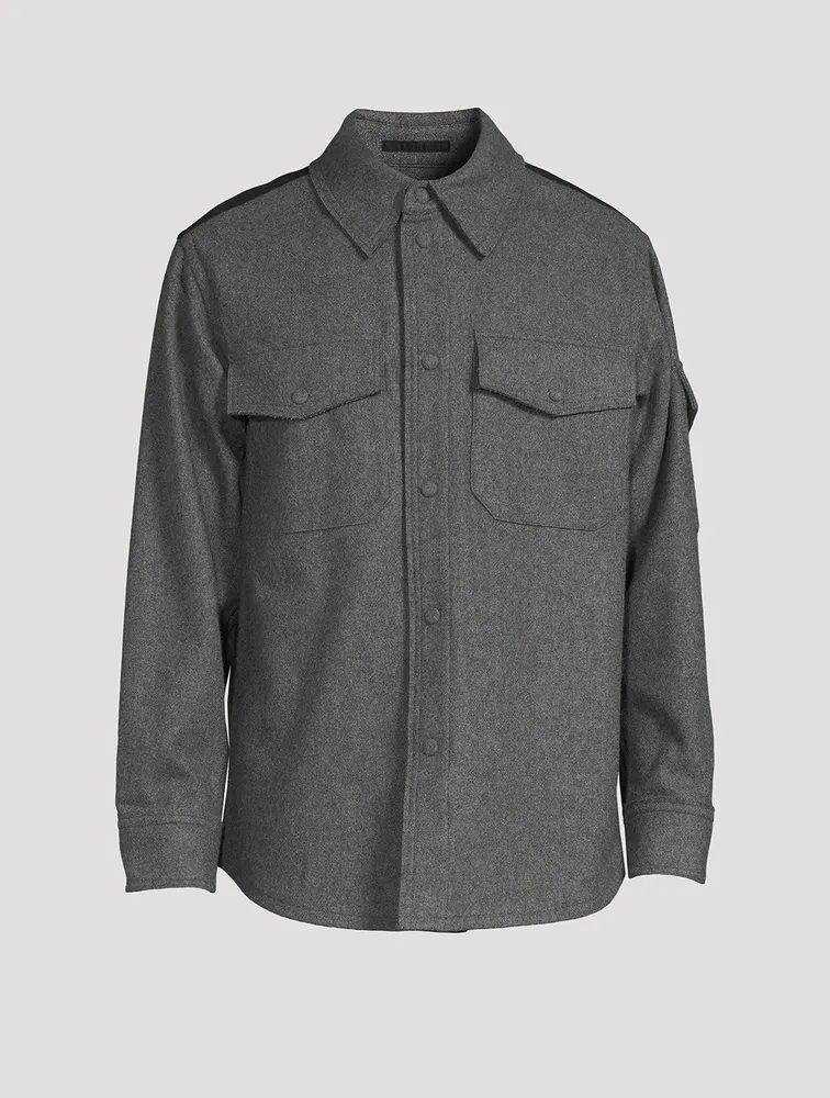 Wool-Blend Flannel Shirt