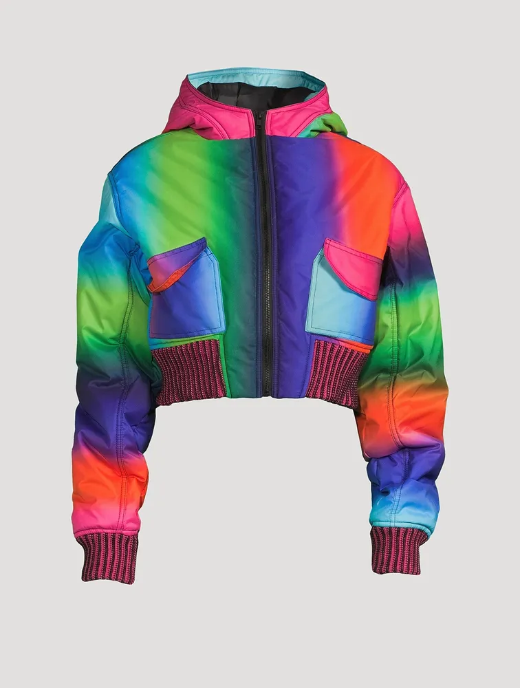 Nylon Gradient Cropped Jacket