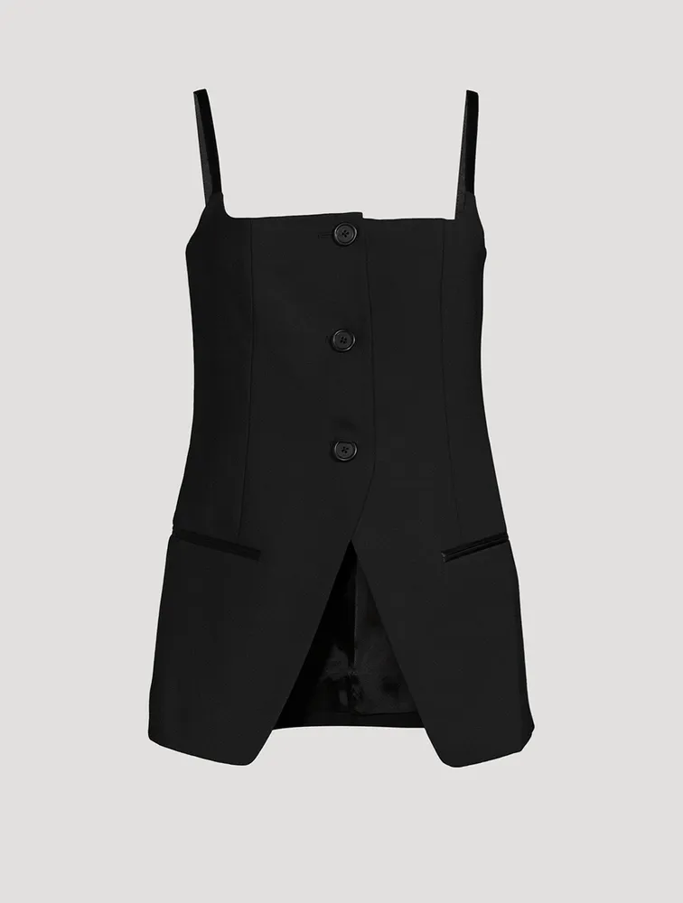 Sleeveless Blazer Top