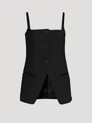 Sleeveless Blazer Top