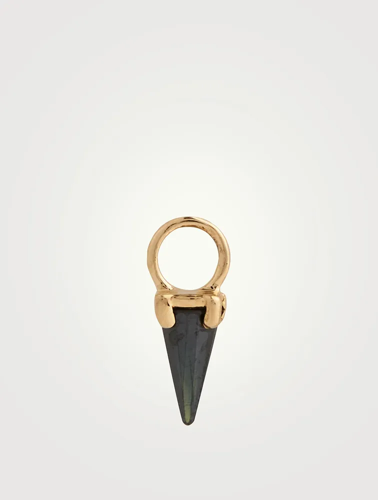 14K Gold Black Moissanite Spike Charm