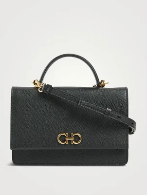 Mini Gancini Leather Top Handle Bag