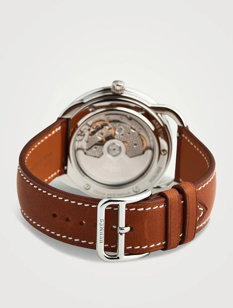 Arceau Leather Strap Watch, 40mm