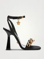 Medusa Chain High Heel Sandals With Crystals