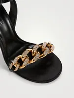 Medusa Chain High Heel Sandals With Crystals