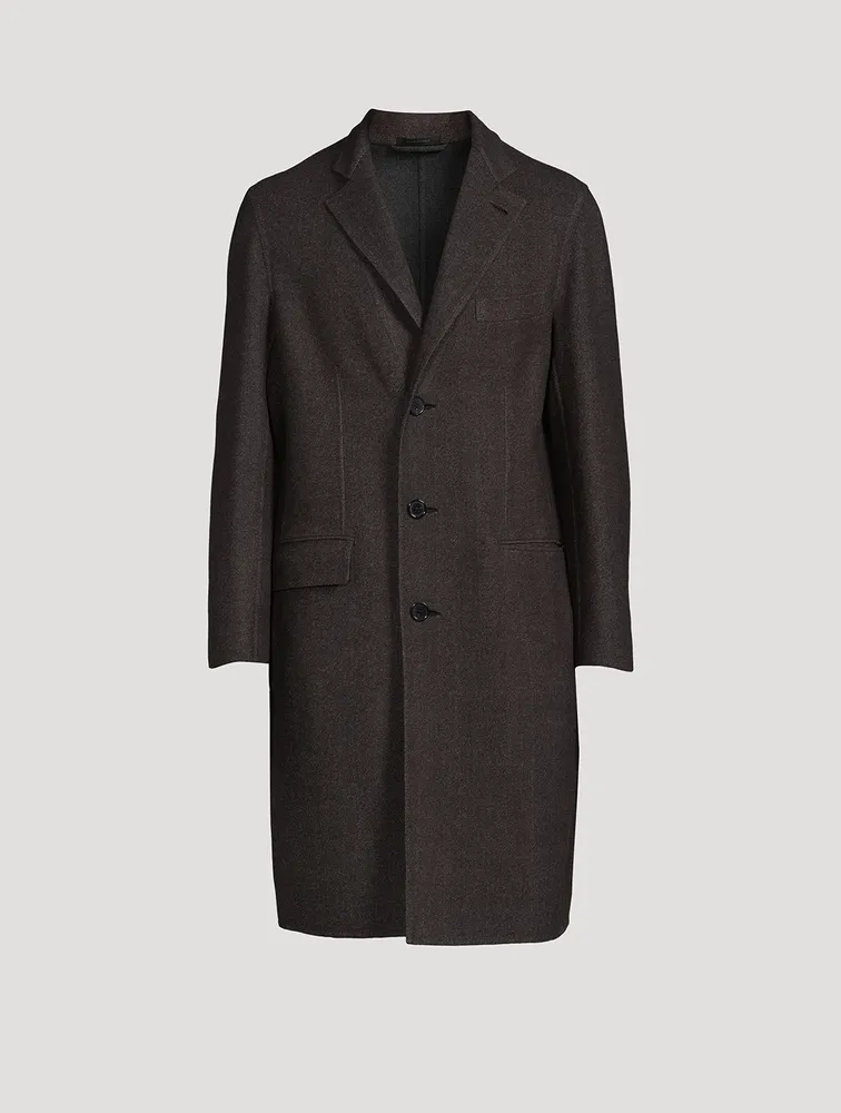 Solferino Virgin Wool Overcoat