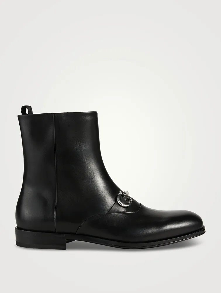 Gancini Leather Boots