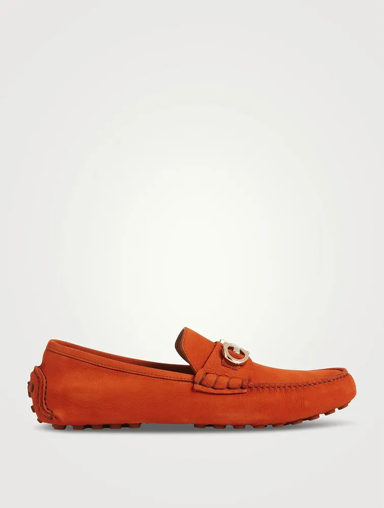 Gancini Suede Driver Shoes