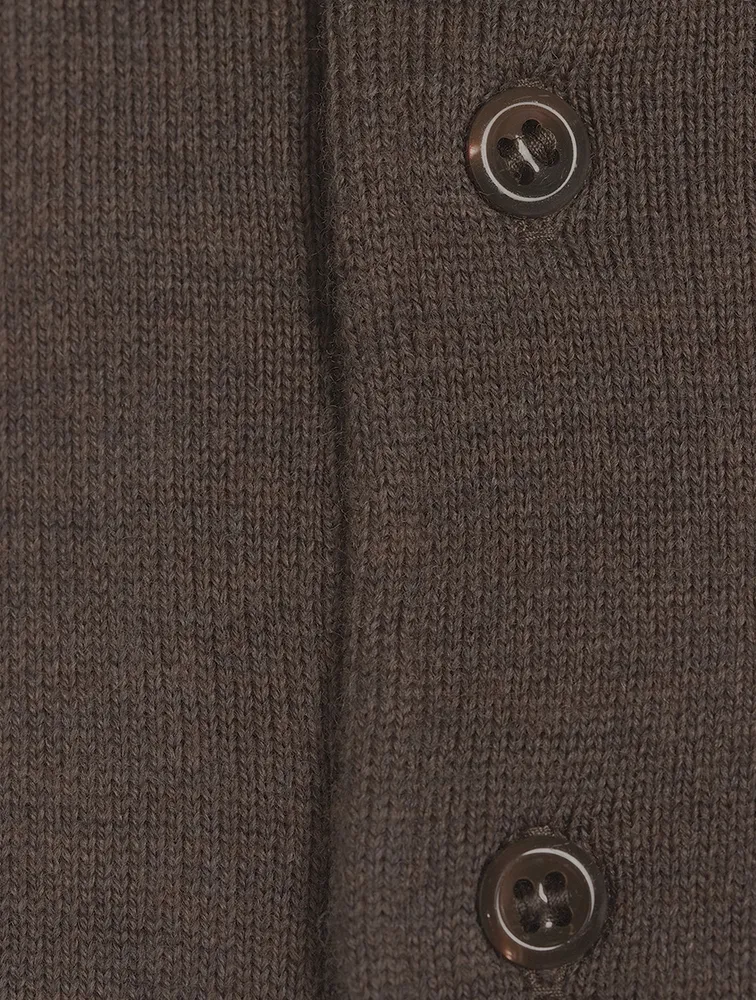 Wool Long-Sleeve Polo Shirt