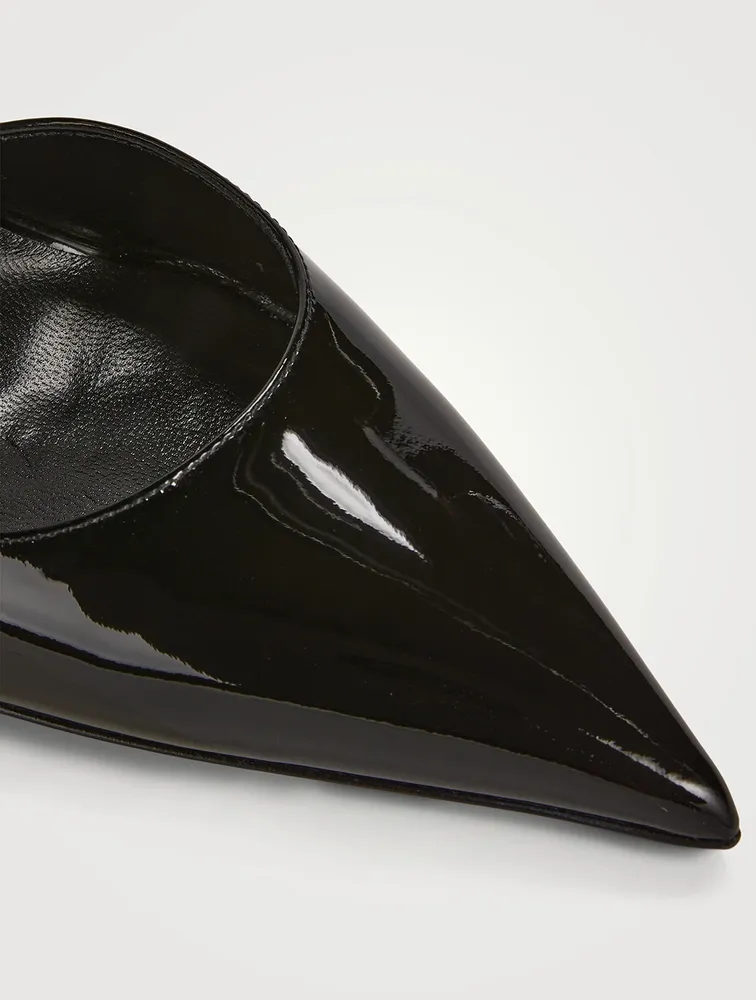 Safety Pin Patent Leather Slingback Pumps