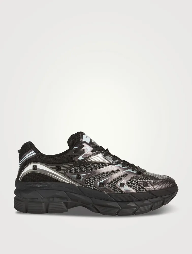 MS-2960 Leather Mixed Low-Top Sneakers