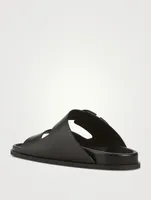 VLOGO Leather Slide Sandals