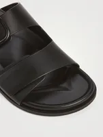 VLOGO Leather Slide Sandals