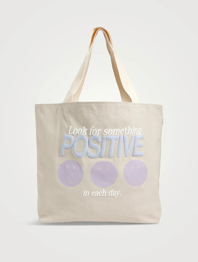 Smiley® Something Positive Canvas Tote Bag