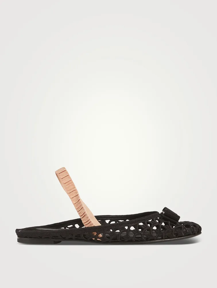 Vara Bow Macramé Slingback Flats