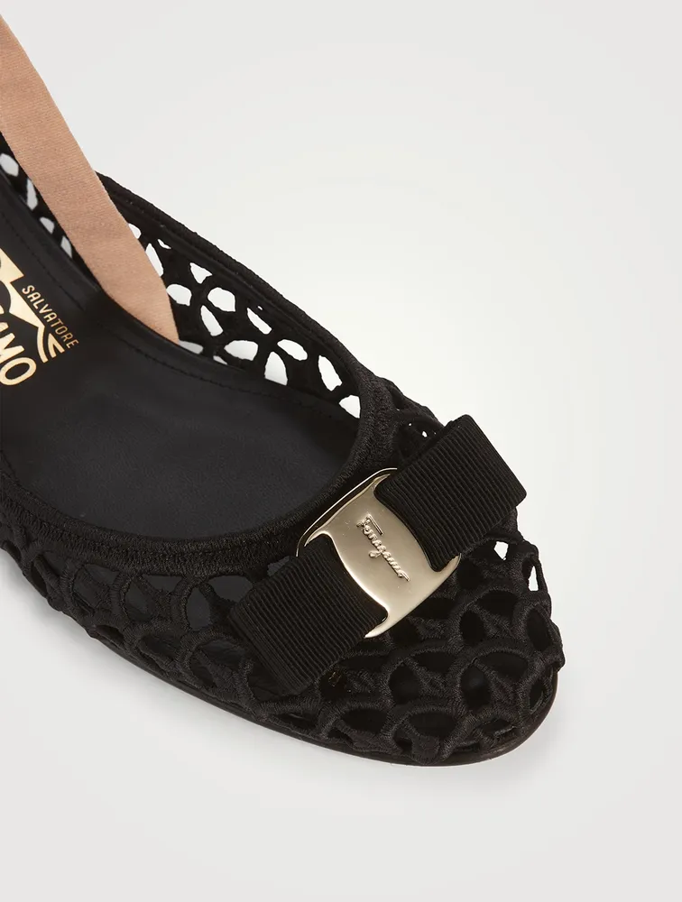 Vara Bow Macramé Slingback Flats