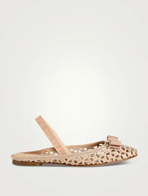 Vara Bow Macramé Slingback Flats
