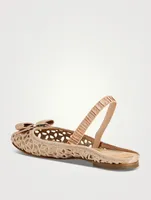 Vara Bow Macramé Slingback Flats