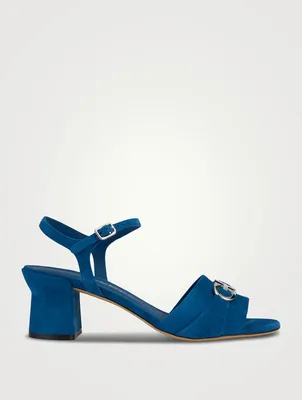 Double Gancini Suede Sandals