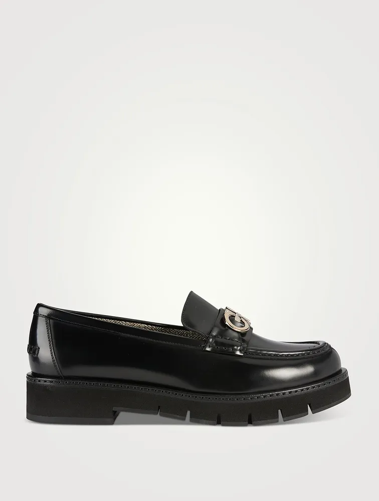 Gancini Leather Loafers