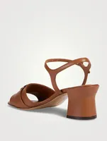 Double Gancini Leather Sandals