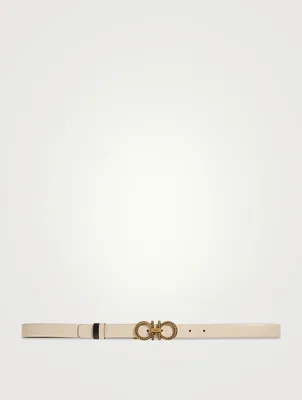 Reversible And Adjustable Twisted Gancini Leather Belt