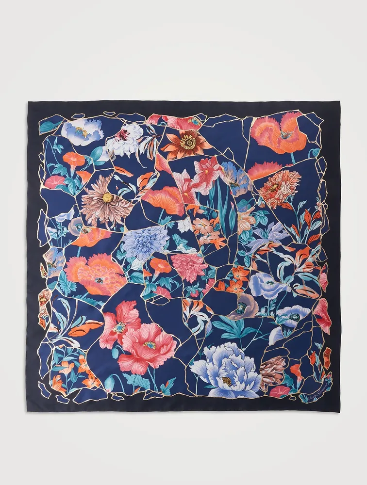 Silk Scarf In Kintsugi Print