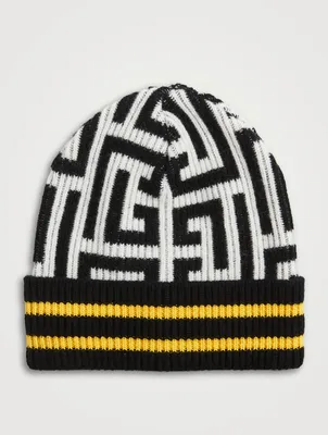 Wool And Cashmere Embroidered Beanie With Monogram