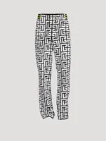 Wool-Blend Velvet Pants With Large Monogram