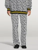 Wool-Blend Velvet Pants With Large Monogram