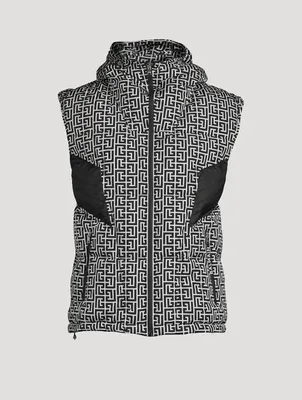 Nylon Quilted Vest Maxi Monogram Print
