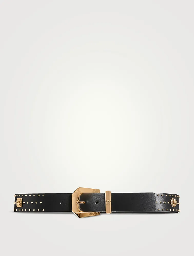 Medusa Leather Studded Belt