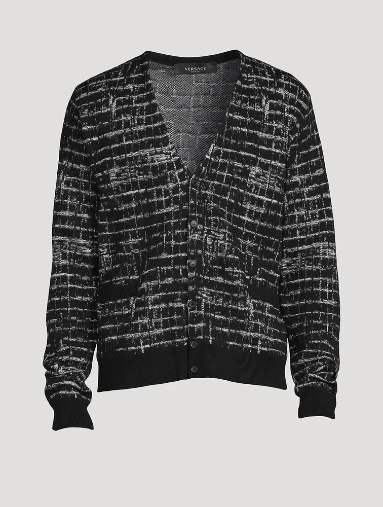 Wool Checked Cardigan