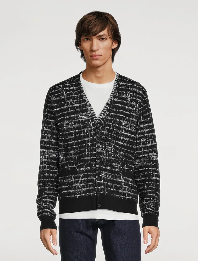 Wool Checked Cardigan