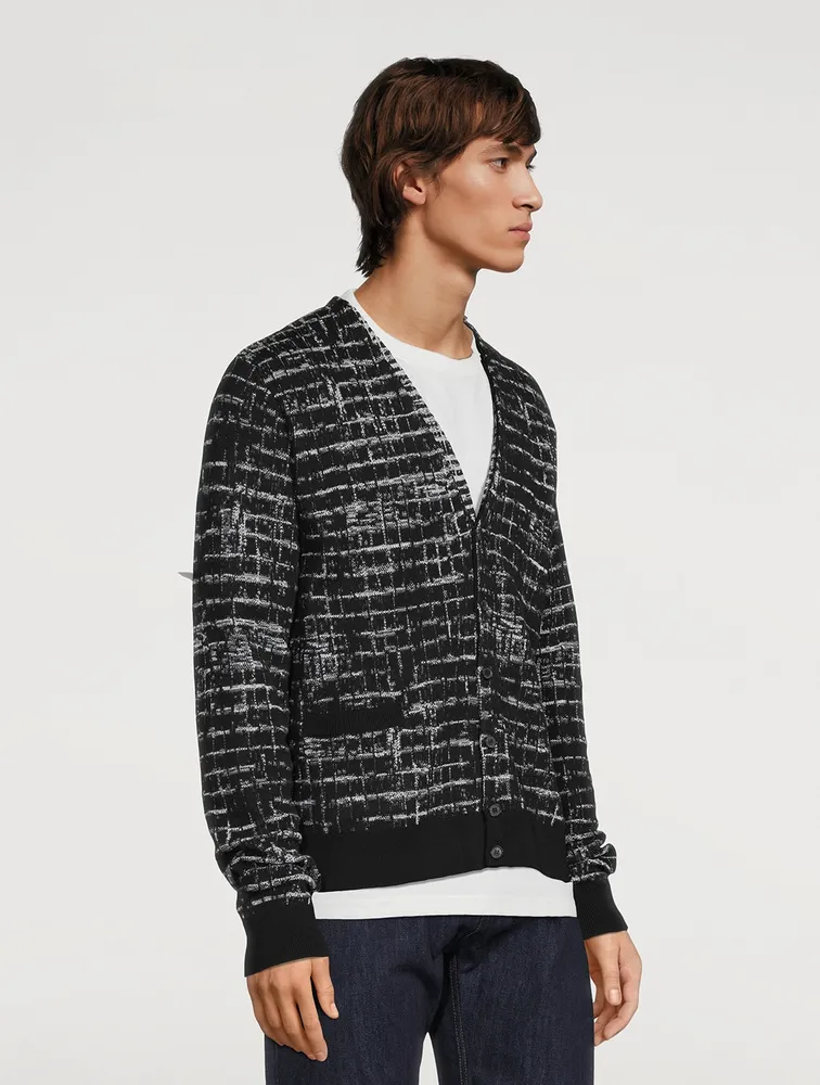 Wool Checked Cardigan