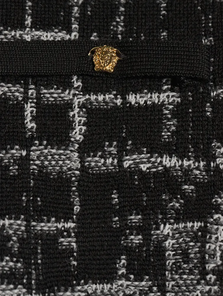 Wool Checked Cardigan