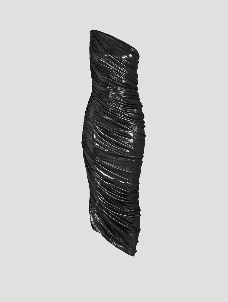 Diana One-Shoulder Lamé Gown