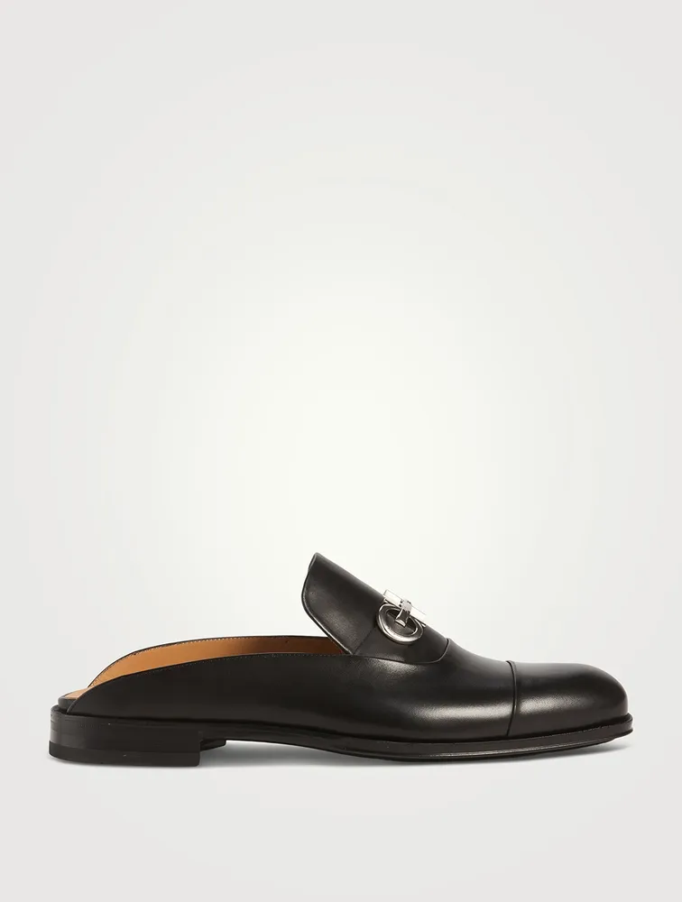 Gancini Leather Mules