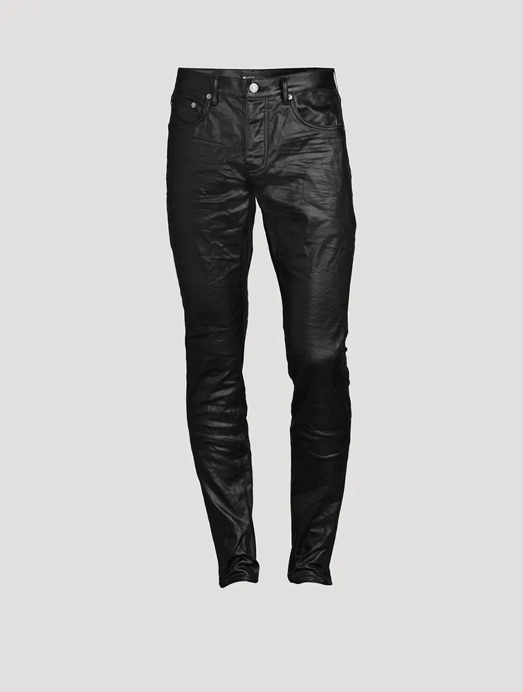 Patent Film Slim-Fit Pants