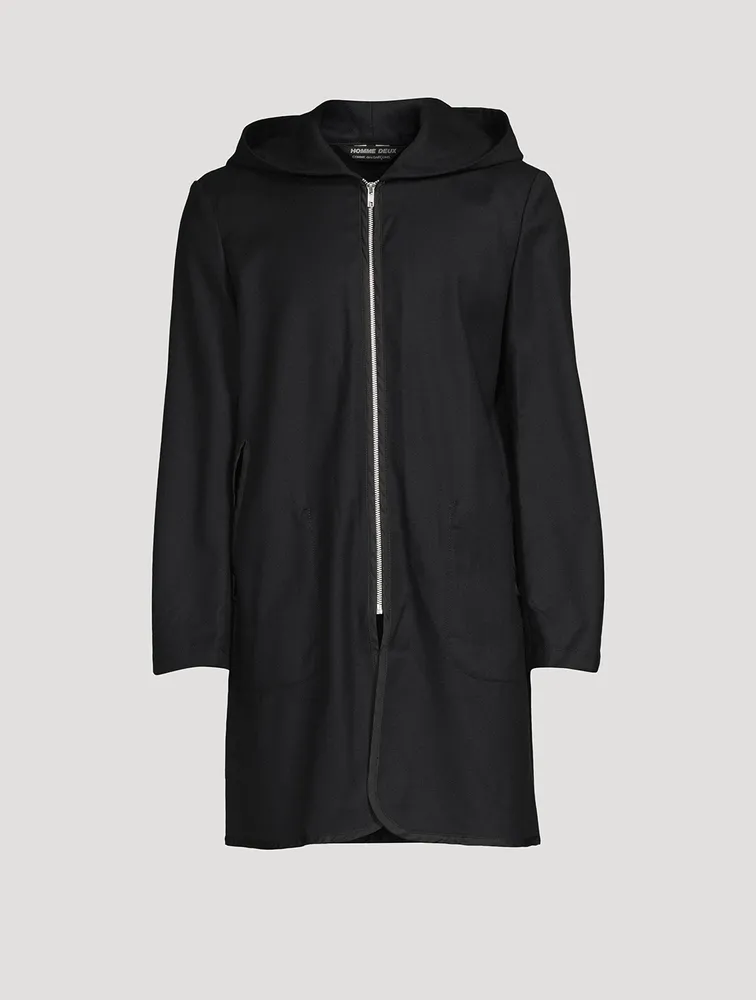 Wool Coat With Zip Hood