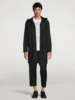 Wool Coat With Zip Hood