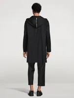 Wool Coat With Zip Hood
